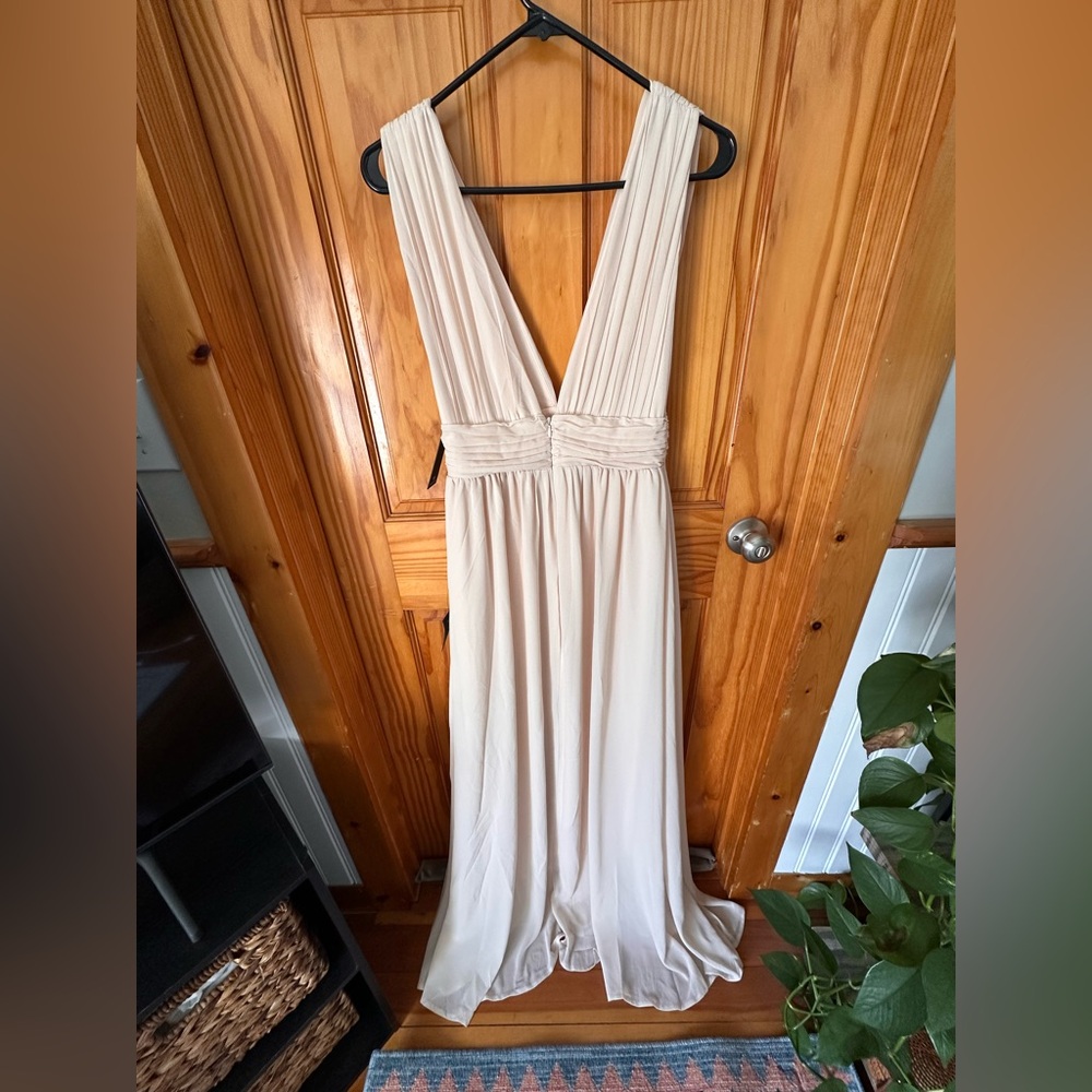 NWT LuLus Heavenly Hues Cream Maxi Dress - Picture 12 of 16